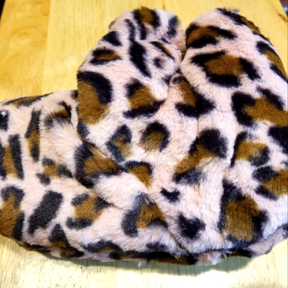 Pink Leopard Bootie Slippers